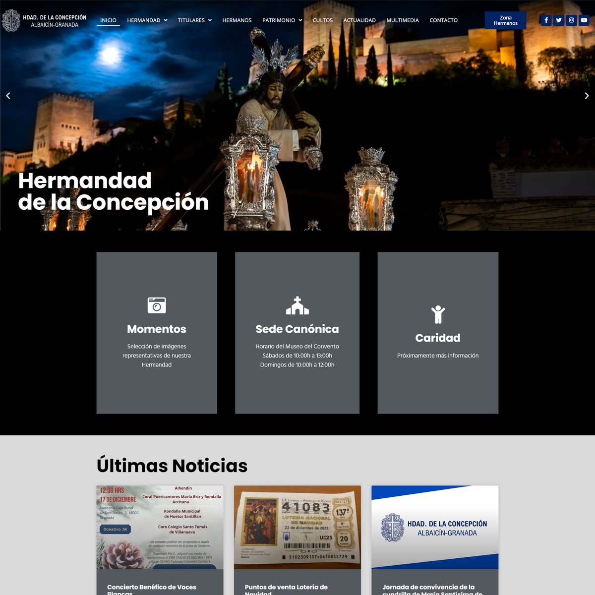 📣Finalizamos el nuevo portal web de <a href="/hdadconcepcion/">Hermandad de la Concepción</a> #granada #ssgranada que cuenta con nuestra aplicación #h6web con la que sus hermanos podrán realizar todo tipo de gestiones telemáticas.
📲Visítala en hermandaddelaconcepcion.es
