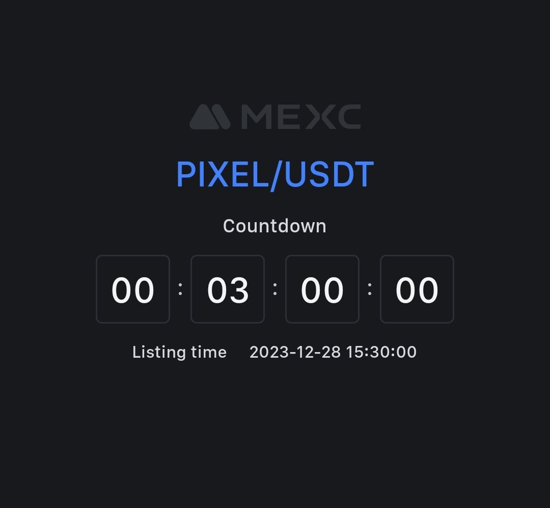 PixelPanicio1's tweet photo. ⏳ Just 3 hours away! Our token is set to begin trading on MEXC. Buckle up for this exciting milestone! 🚀 https://t.co/8rN6CjwyQd