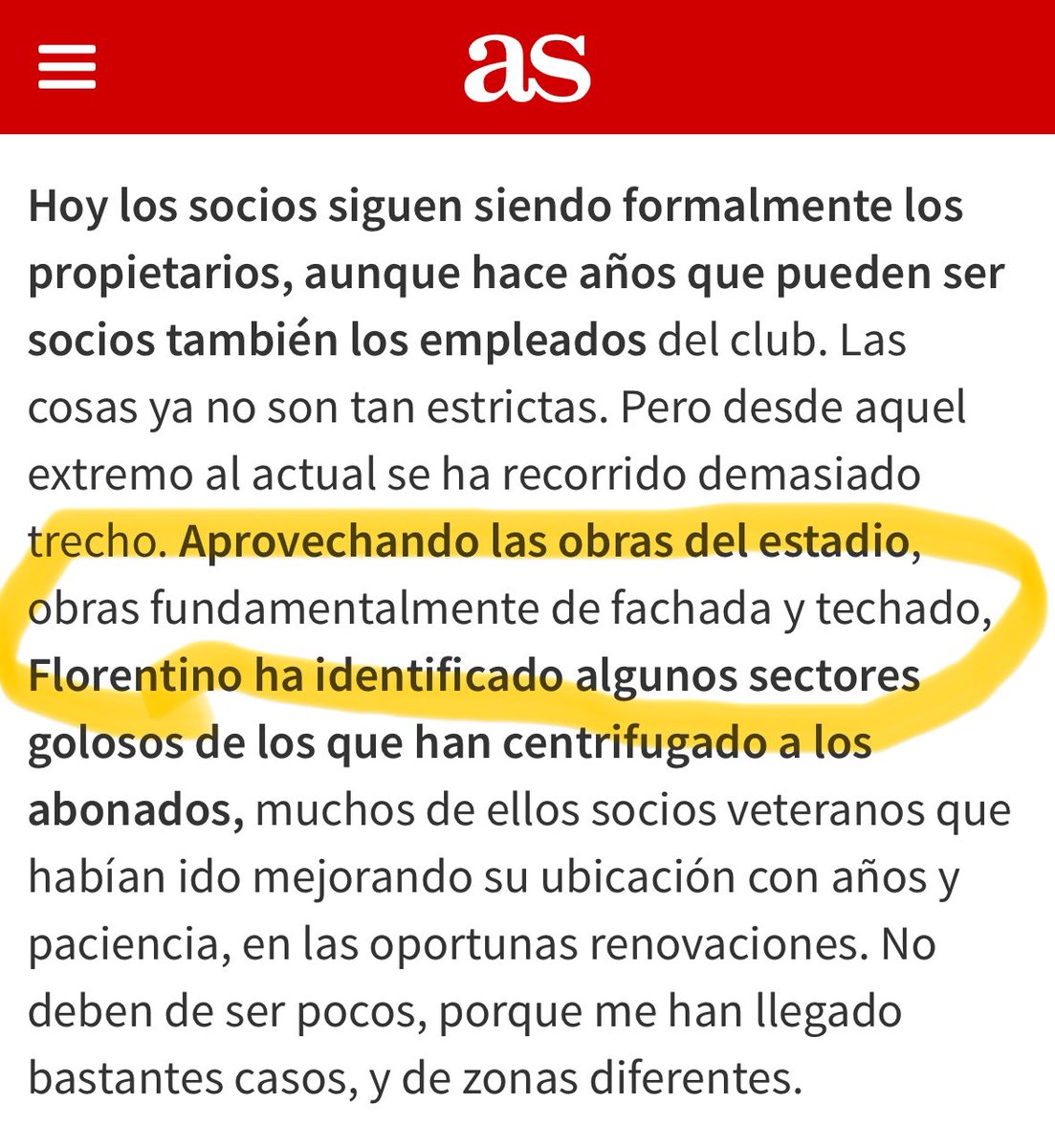 elmozo7's tweet photo. Para @AS_Relano la reforma del Bernabéu es ‘fundamentalmente de fachada y techado’. Y no es ninguna inocentada… https://t.co/hZolntl3Dv