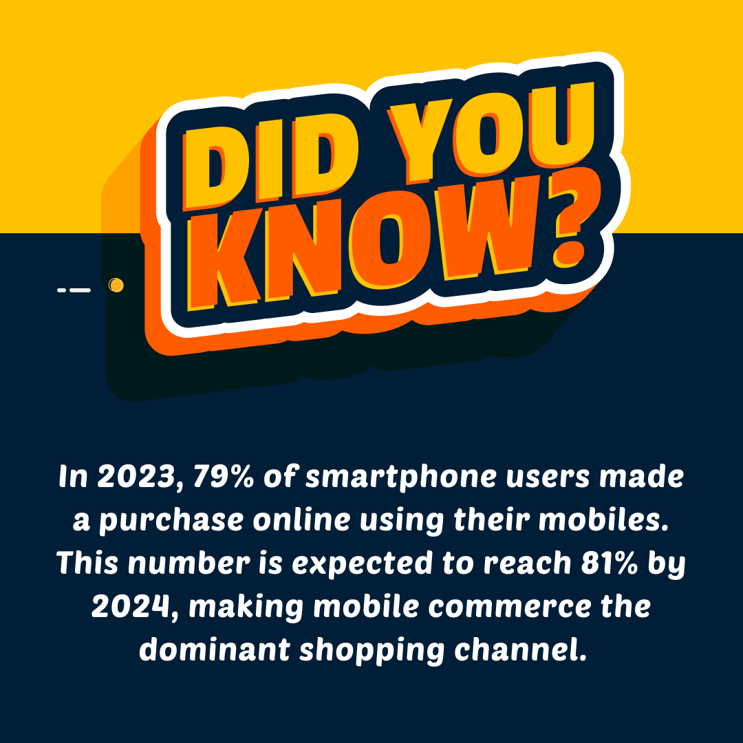 Did you hear? Almost 8 in 10 people used their phones to shop online in 2023! 📱🛒 
Get this: It's going to be 81% by 2024! Mobile shopping is taking over - it's that easy and convenient. 🌐✨
 
#MobileShopping #DigitalTrends #TechTrends2023 #ecommerce #DigitalBuys #2024Shopping