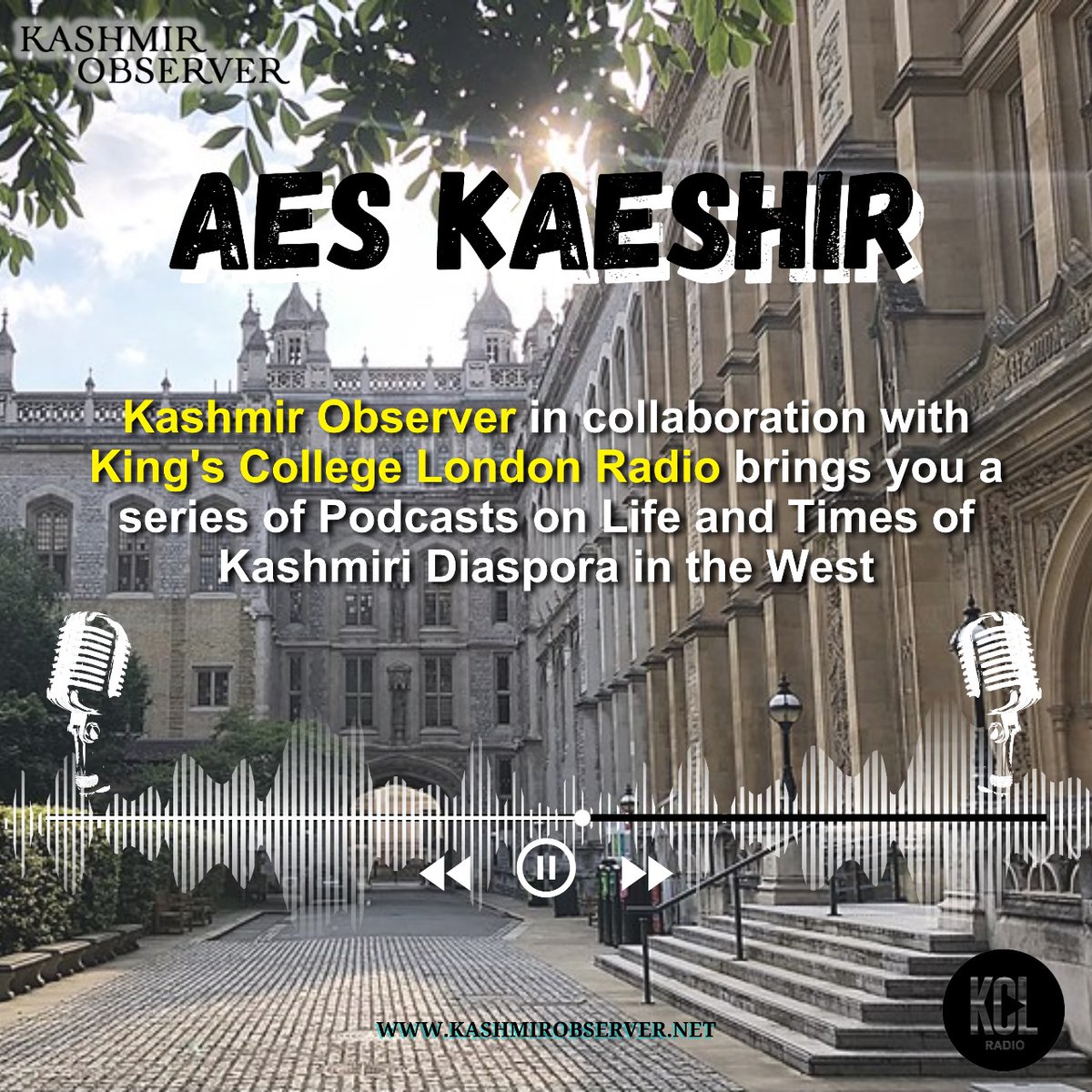 #AesKeashir: Glad to inform that Kashmir Observer in collaboration with King's College London Radio would bring you a series of Podcasts on Life and Times of Kashmiri Disapora in the West. 
<a href="/kashmirobserver/">Kashmir Observer®</a> <a href="/KingsCollegeLon/">King's College London</a> <a href="/sajjadhaider110/">Sajjad Haider</a>