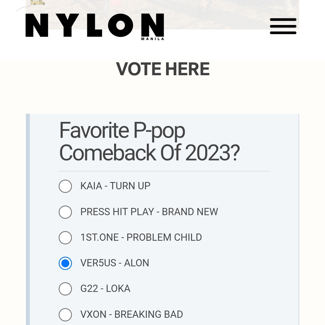 Lets vote VER5US ALON as favorite ppop comeback of 2023

🔗 nylonmanila.com/poll-favorite-…

<a href="/_ver5usofficial/">VER5US</a> #VER5US
#VER5US_ALON