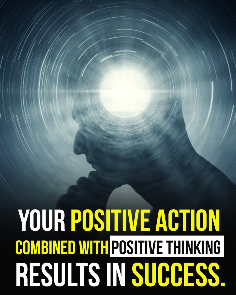 striveforsuces's tweet photo. Your positive action combined with positive thinking results in success.
#PositiveMindset #SuccessMindset #success #motivation #inspiration #entrepreneur #business #believe #positivevibes #happiness #loveyourself #positivity #successmentor #successdriven #successmotivation https://t.co/Nd9jO9k5xC