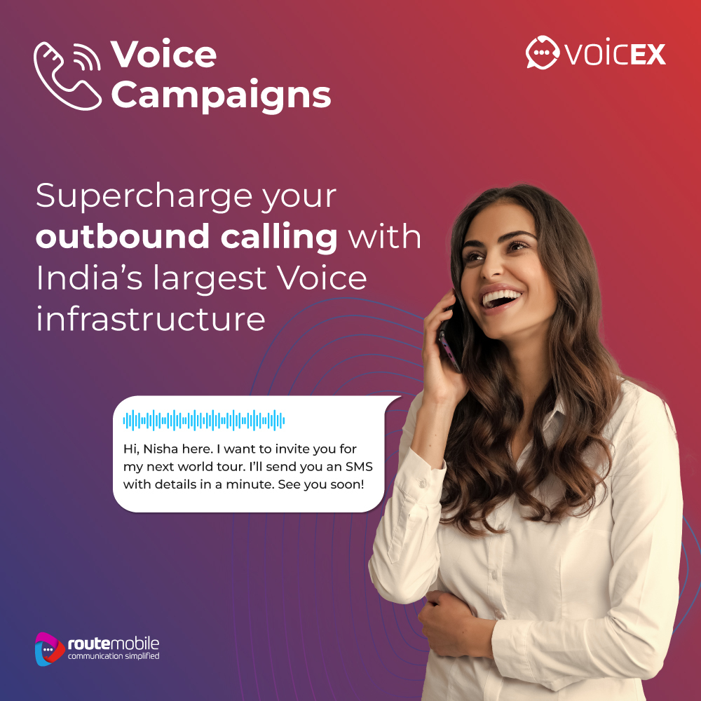 routemobile's tweet photo. #VoicEX’s Voice campaign helps you create voice-based campaigns and reach a broader audience.
#Voice #OutboundCalling #RouteVoice #RouteMobile https://t.co/iqbOuzQ3B4