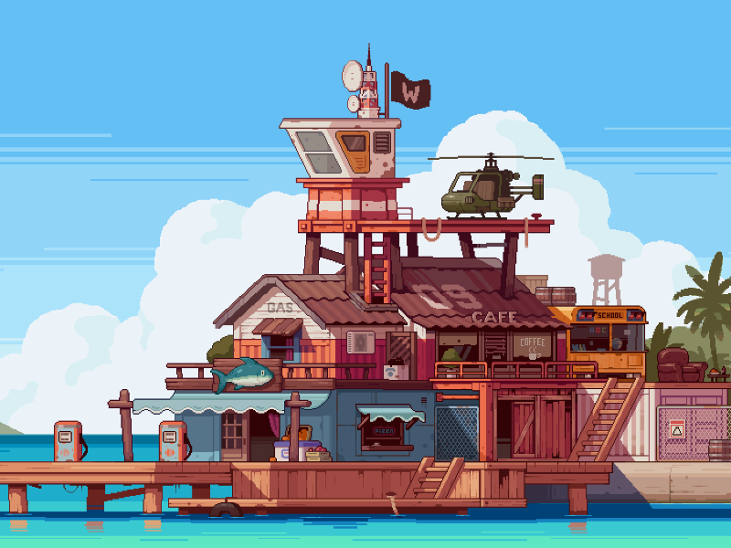 Sketch to Finish. One hour vs one month concept. I always believe I have a very clear vision when I m sketching, until I start to polish it... Ideas are like mirages in an artist's brain. In reality you have to answer a lot of unexpected questions...
#pixelart #conceptart