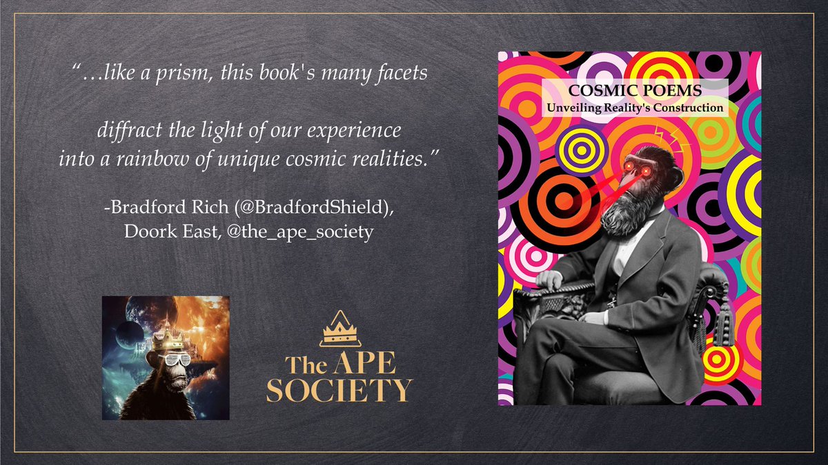 sfumato44's tweet photo. Time to showcase the wonderful people that have been part of the ‘Cosmic poems’ journey 🤩 Here’s a comment by the great @BradfordShield😵‍💫🚀

Mark the date! #CosmicPoems mint will take place on the 3rd of January with @book_io ✨

@the_ape_society #NFTs #CNFTs https://t.co/VRSkMfwW46