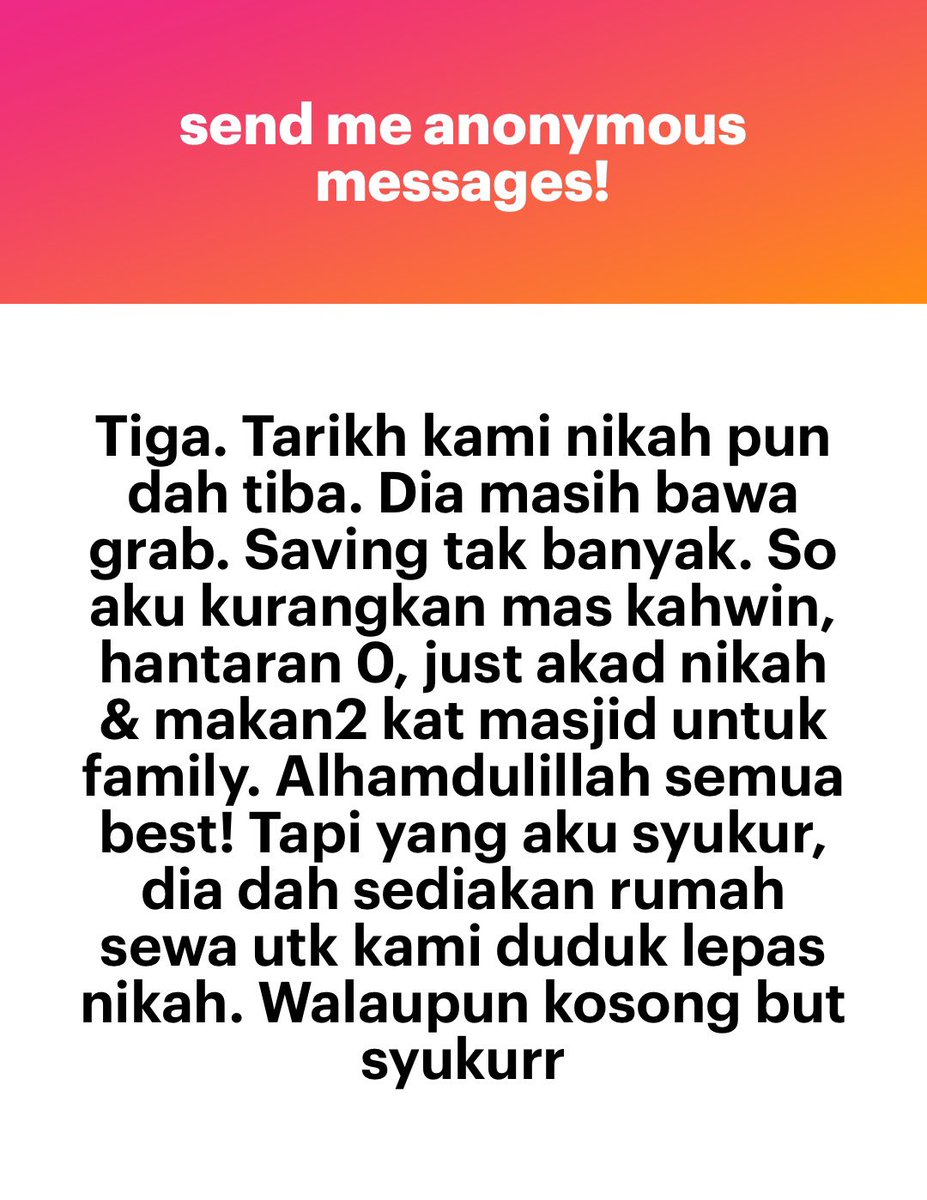 meinmokhtar's tweet photo. Rezeki husband mai lepas kahwin. Jarang dengar perempuan stay even laki tu takda apa. https://t.co/eSb6iz8mB7
