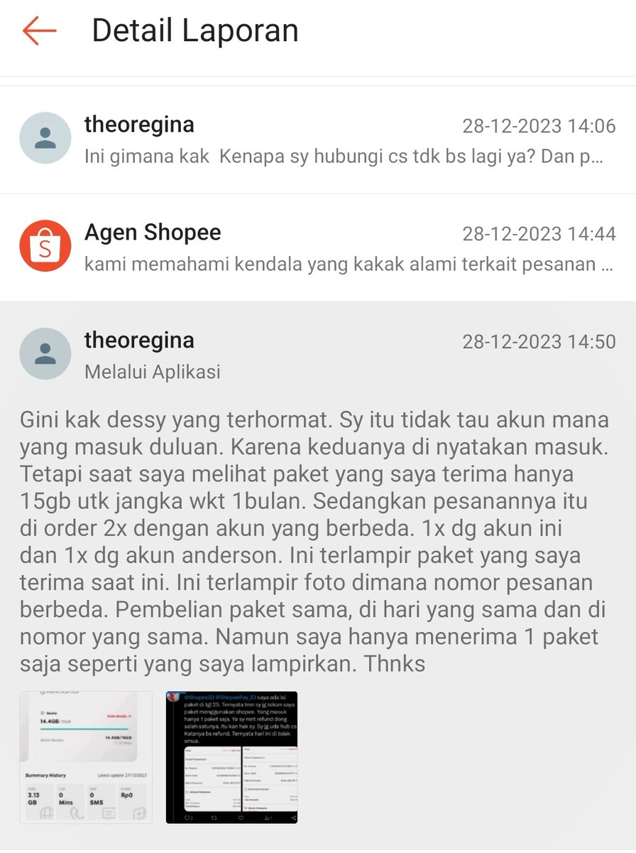 rareginaa's tweet photo. @ShopeeID Kak shopee yang terhormat. Sy udh jelaskan kenapa di persulit ya. Kenapa hak rakyat yang tidak terima paket saja. Tidak dibantu? Lagian terima dan bayar sesuai yang diterima. Masa paket tidak diterima. Uang tdak mau di refund? https://t.co/Dvd30YeFxz