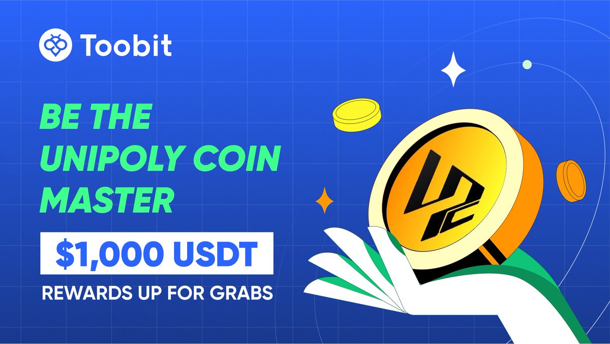 Toobit_official's tweet photo. 🎁 Unleash the #Unipoly Coin excitement! 🚀 We've got $1,000 USDT up for grabs on #Toobit. Dive into the celebration, explore UNP, and claim your share! 💰

More ▶️ https://t.co/totAtkOJ8B

#UNP #Giveaway #Airdrop #USDT #Cryptotrading #GameFi https://t.co/6EqU4Uo16p