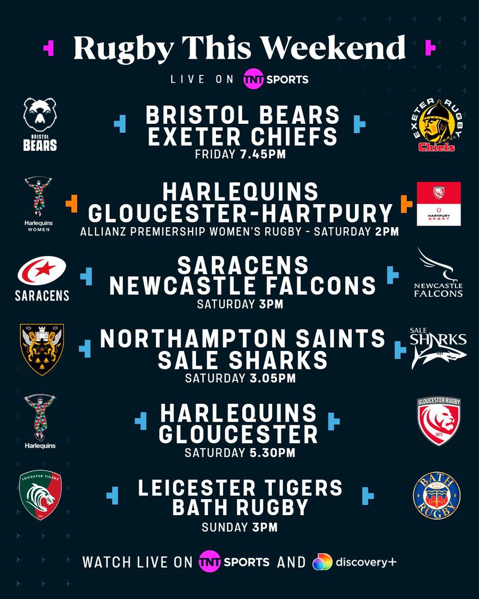 Not sure what to do during the Crimbo Limbo? 😵‍💫

There's only one answer, #AllianzPWR and #GallagherPrem live on TNT Sports and <a href="/discoveryplusUK/">discovery+ UK</a> 🔥

<a href="/ThePWR/">Premiership Women's Rugby</a> | <a href="/premrugby/">PREM Rugby</a>