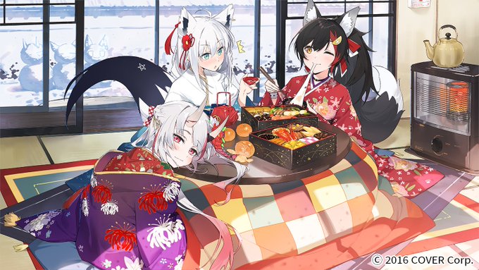 いろはにほへっと あやふぶみ お正月企画「いろはにまったりお正月」 のキービジュアルを描かせていただきました!よろしくお願いいたしますー! #いろはにまったりお正月