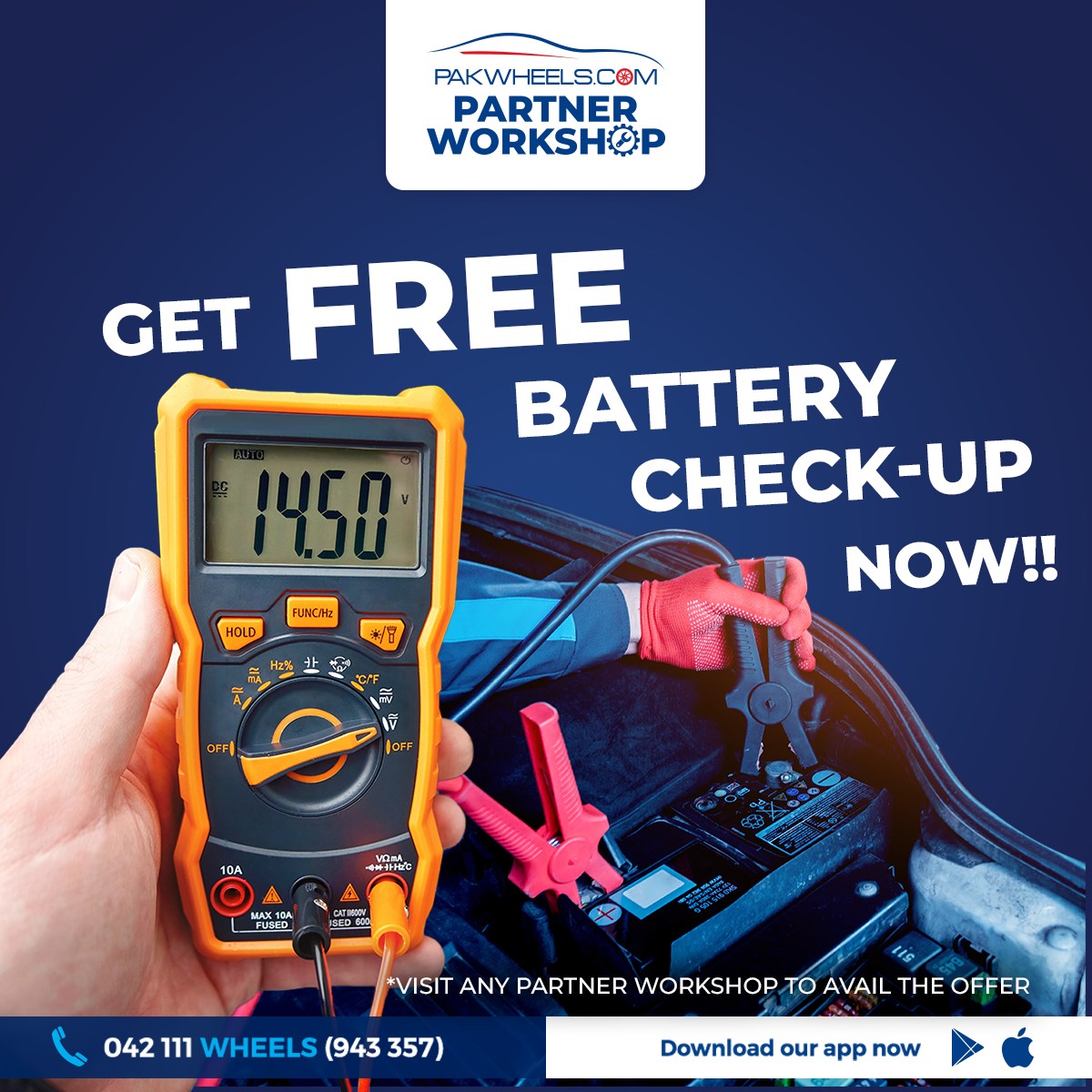 PakWheels's tweet photo. Your car battery is the heart of your vehicle. Keep it healthy with a free battery check-up at Pakwheels partnerworkshop. 

Call Now At UAN: 042 111 943 357
 Submit a request here: https://t.co/6VssqAx2w6 

#PakWheels #PWPartnerWorkShop #PartnerWorkShop https://t.co/4stCdNlnM3