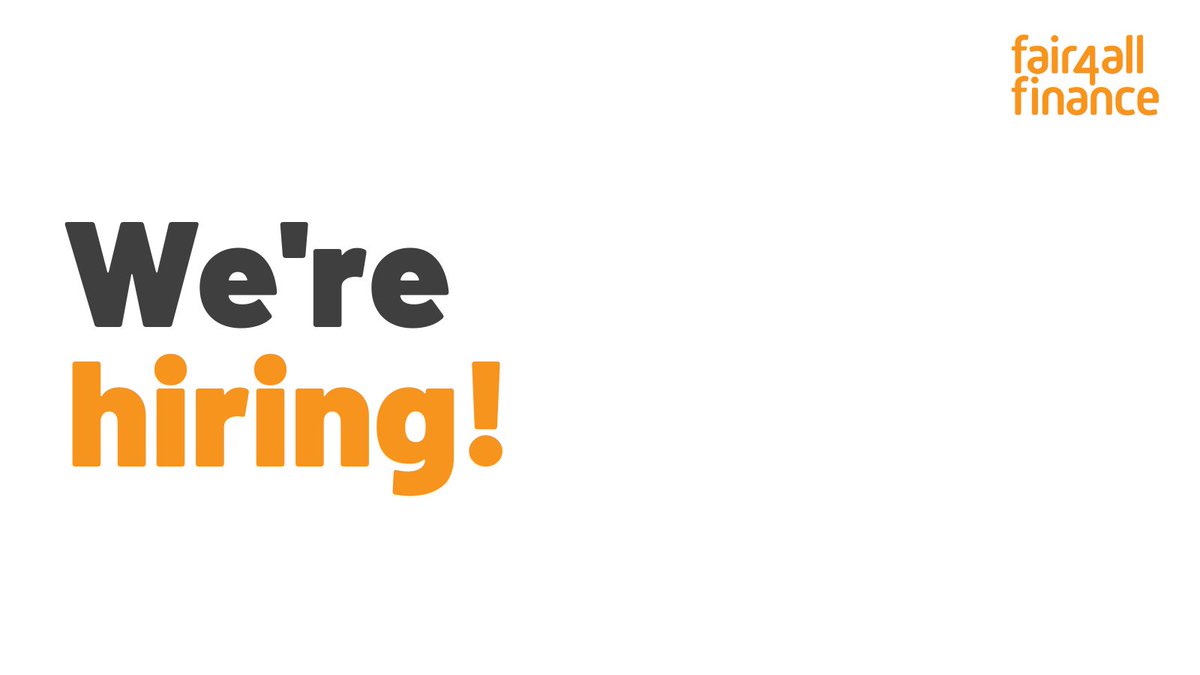 Are you looking for a new role? We're looking to grow our team in the New Year in some key areas to help deliver our mission of creating a fairer financial system for everyone. More information on the available roles and how to apply on our website fair4allfinance.org.uk/join-the-team/