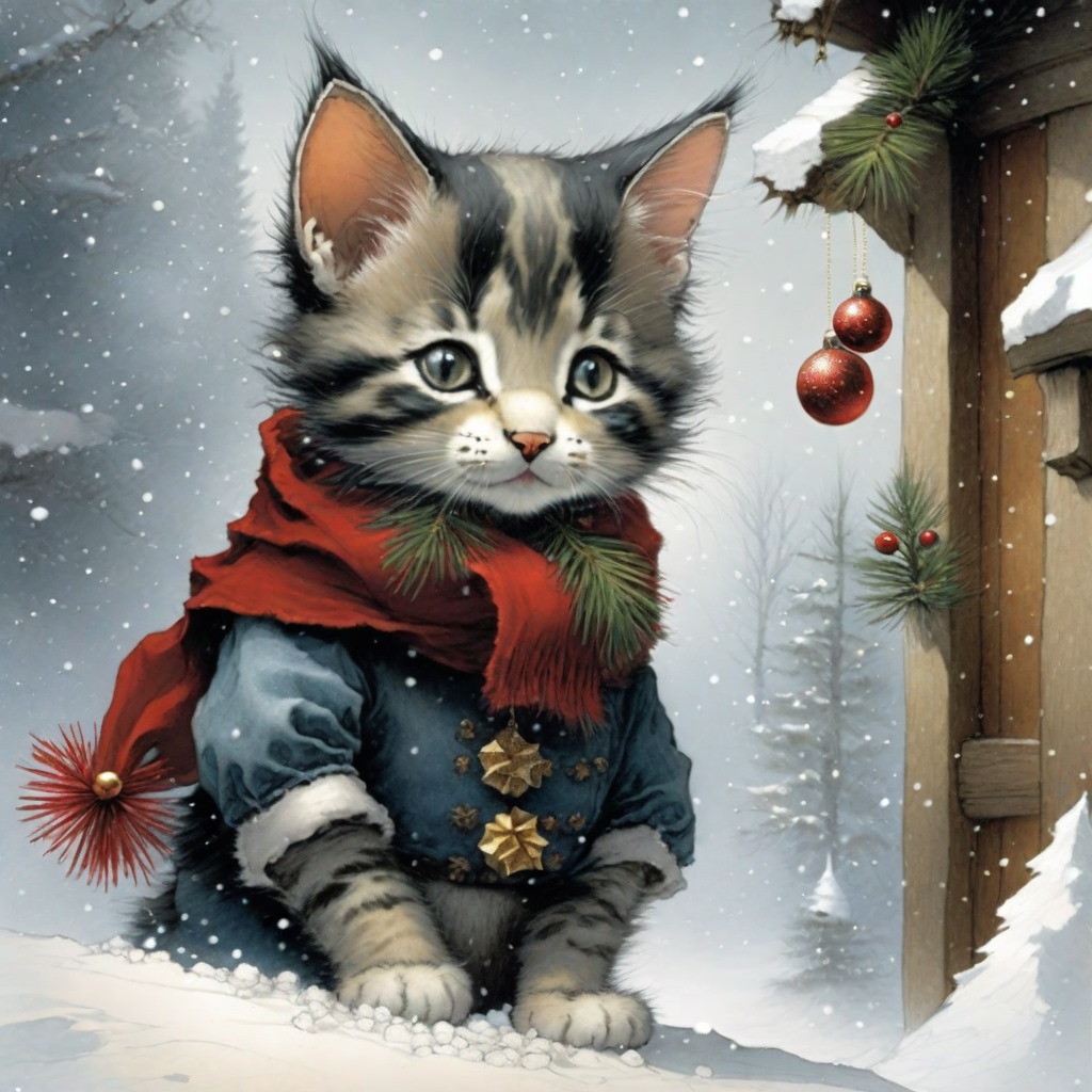 The Cat Celebrating Winter Holidays #AIphoto #AIArtworks #AIArtGallery #WednesdayThought #WednesdayVibe #WednesdayMotivations #HappyHumpDay #NewYear #FelicesFiestas #HappyHolidays - Happy New Year #kitty #KittyTwitter #cats #CatsOnX #CatsOfX #CatsOnTwitter #CatsOfTwitter #snow