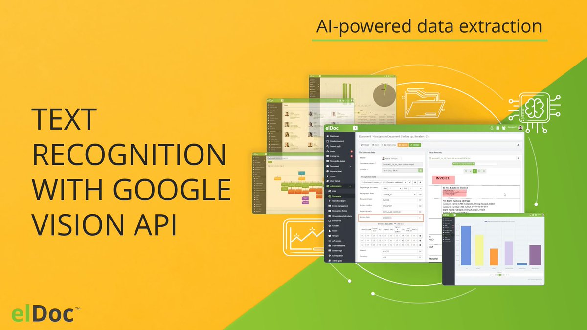 elDoc_online's tweet image. #GoogleVisionAPI is a game changing technology that provides variety of features based on pre-trained #ML models. #elDoc is integrated with Google Vision API to provide end-users with end-to-end solution for #IDP &amp;amp; #DocumentWorkflowAutomation

Learn more👉 eldoc.online/solutions/text…
