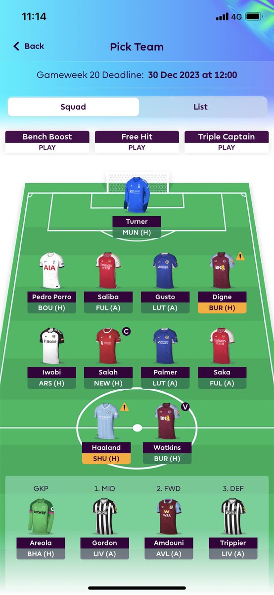 aleeex1278's tweet photo. @thefplbois 1ft with 1m itb. Want trips out for taa asap. Is it worth hitting to get haaland out for anyone and then taa in ? 🤔 https://t.co/VaVGnc8DyJ