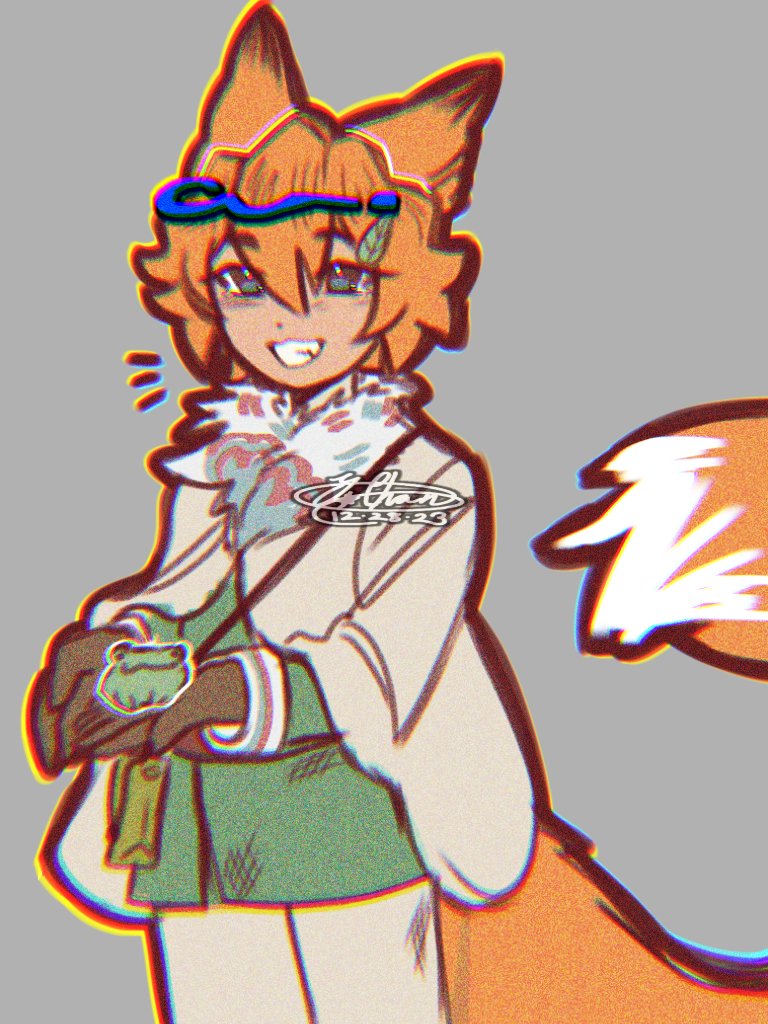 yakuni_m's tweet photo. Attention‼️Yippie!
A new oc with an interesting design + he's a KENOMIMI

I have thought about his backstory which is surprisingly not dark. I'll be making him an older sibling next time! 
#oc #kenomimi #ocdesign
#digitalart #ibispaint https://t.co/z0ZDaVkEWW
