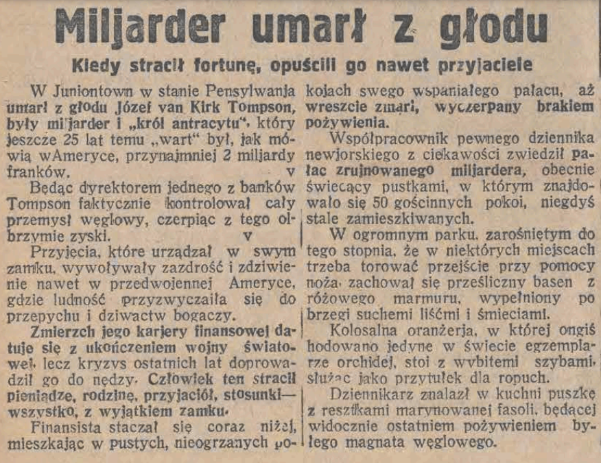 Wiadomosci_'s tweet photo. #1stycznia 1934. 90 lat temu gazety pisały: #Łódź - tragedia dziecka, #Poznań - co się stało z 17-letnią urzędniczką, #Uniontown #Pensylwania - miliarder umarł z głodu? https://t.co/Y9lghCccil