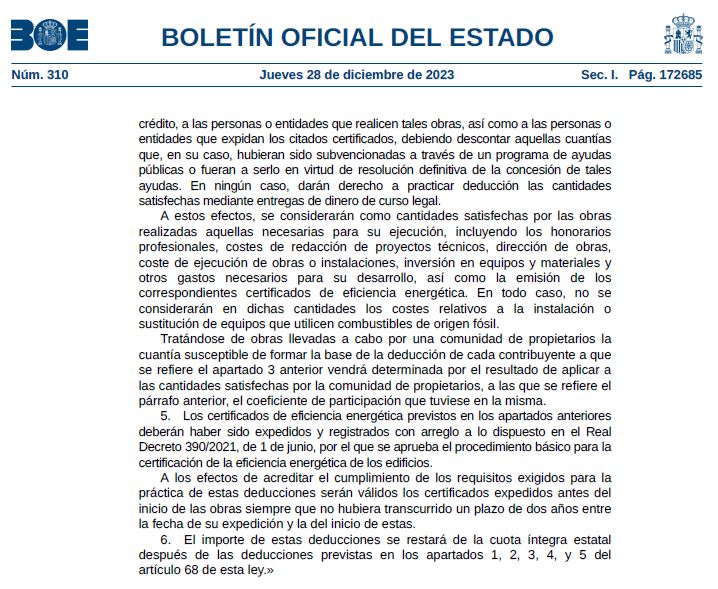 Sale hoy publicado en el BOE el RDL 8/2023, en el que, entre otras medidas, se prorrogan 1 año adicional las deducciones fiscales en el IRPF para actuaciones de eficiencia energética en viviendas y edificios.

Información ampliada: oficinarehabilitacion.com/deducciones-fi…
