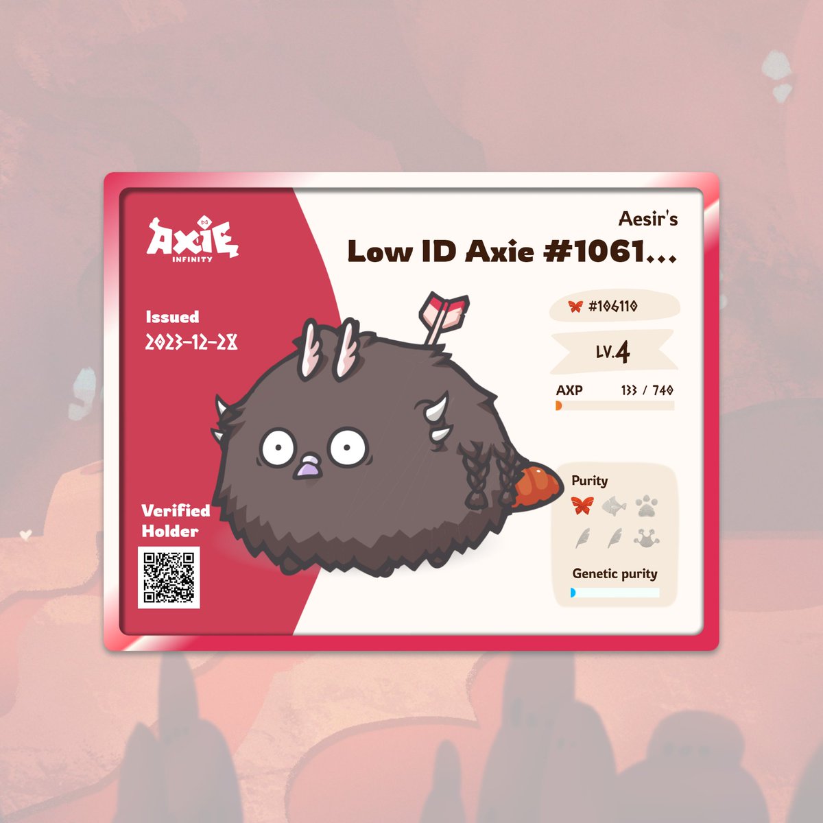 0xAesir's tweet photo. If we get 500 RTs for the post down below, I'm giving away this LOW ID Yak on a separate raffle for a lucky retweeter!
Giveaways on top of giveaways!
Let's all welcome 2024 with a blast!
#AxieCreator
#AxieGiveaway
#AxieiDCard
#Gall3ryxAxie https://t.co/JFQV13kMnj
