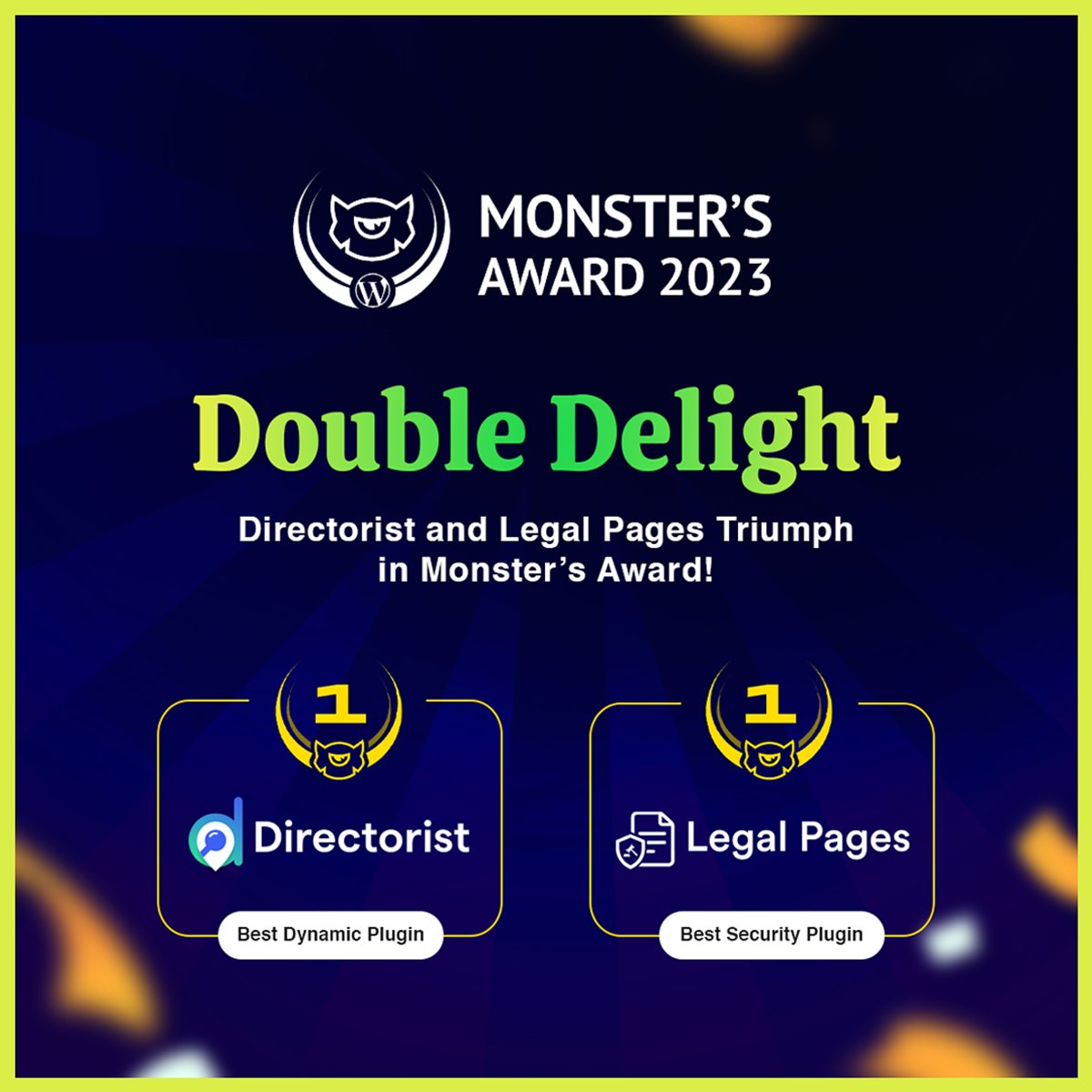 wpwaxofficial's tweet photo. Cheers to Directorist and Legal Pages for clinching the top spots at the Monster Awards 2023! Your website's new dynamic and secure besties are here.
#monsterawards #bestplugin #directorist #legalpages #wordpress #pluginexcellence https://t.co/XIP971Pqjg