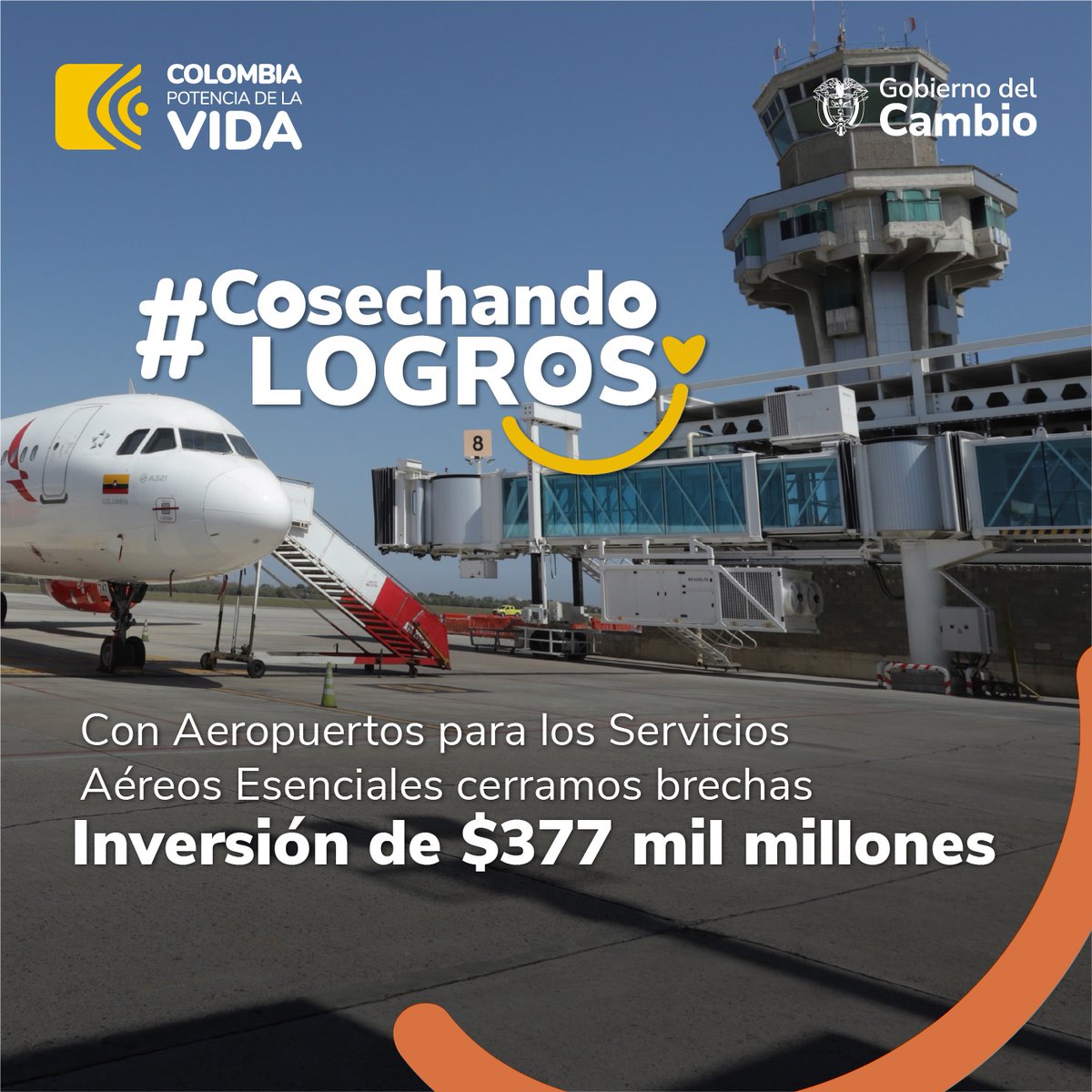 CosechandoLogros | Invertimos $377 mil millones a través de la  @AerocivilCol y el Comando de Ingenieros del @COL_EJERCITO y  @ENTerritorioCo, en las obras de los aeropuertos de Bahía Solano, Bajo  Baudó, Magüí