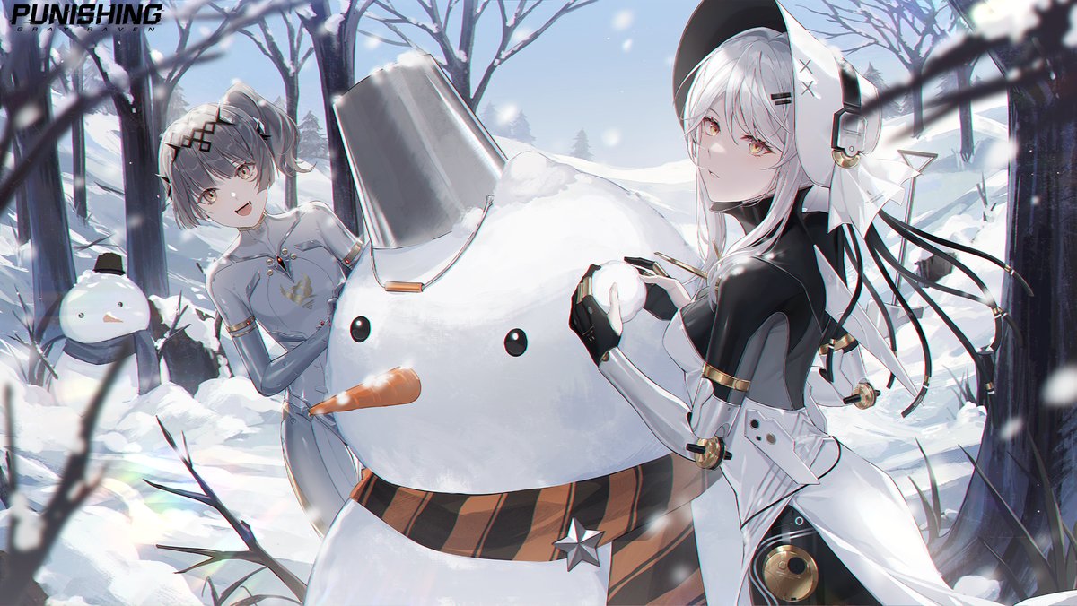 PGR_GLOBAL's tweet photo. [Nanami &amp; Haicma's New Year Wishes]

"Sage, according to my calculation, it's an optimal occasion now to have a snowball fight with the commandant."

"COM-MAN-DANT, take this! Haha! Don't forget, whatever is waiting ahead, happiness matters the most!"
#punishinggrayraven #PGR https://t.co/Nwhz46Q6NE