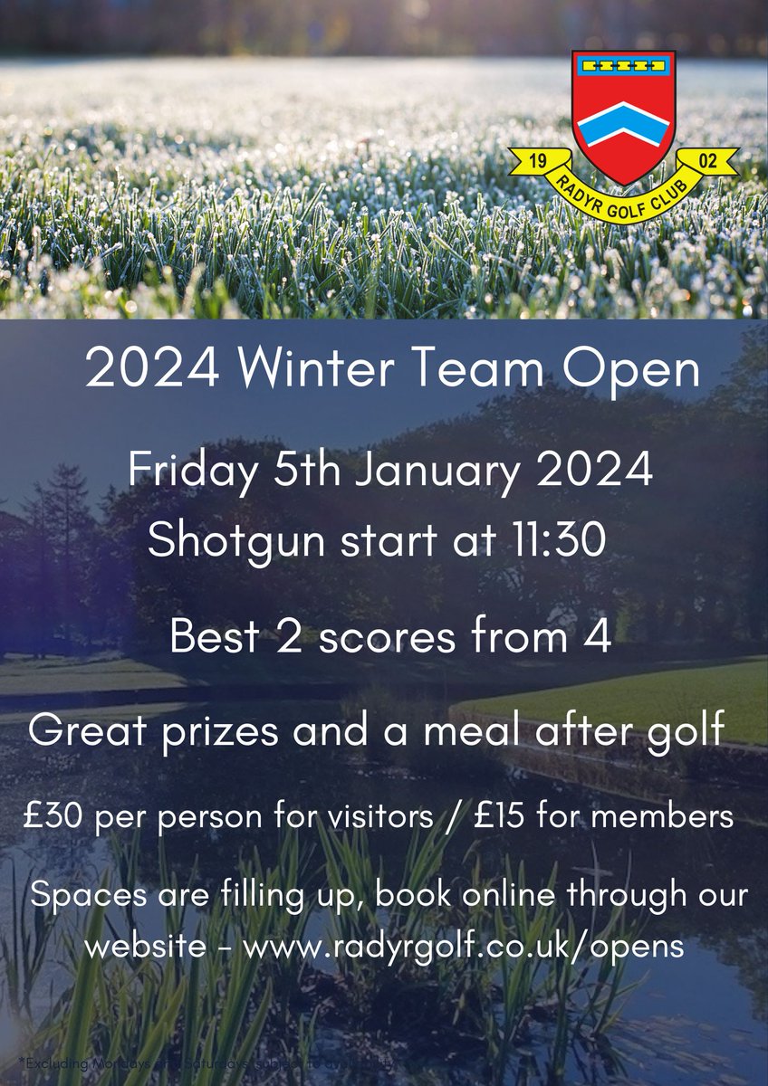 We hope you all had a good Christmas? 🎄Just a few days left to enter our Winter Team Open, entries close at 23:59 on 1st January #YourCapitalClub