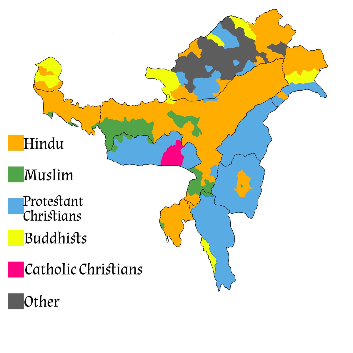 ramraja (@phoenix_2828282) on Twitter photo This is the map of Far-east of India, only the region of Assam, Tripura are Hindu majority states and now focus on tiny 🟠 part inside vast 🔵 it is Meitei Hindus surrounded by #Kuki_Zo foreigners capturing 90% of Manipur. <a href="/VladAdiReturns/">Vladimir Adityanath</a> <a href="/meiteiheritage/">Meitei Heritage Society</a> <a href="/AmitShah/">Amit Shah</a> This is the map of Far-east of India, only the region of Assam, Tripura are Hindu majority states and now focus on tiny 🟠 part inside vast 🔵 it is Meitei Hindus surrounded by #Kuki_Zo foreigners capturing 90% of Manipur. <a href="/VladAdiReturns/">Vladimir Adityanath</a> <a href="/meiteiheritage/">Meitei Heritage Society</a> <a href="/AmitShah/">Amit Shah</a>