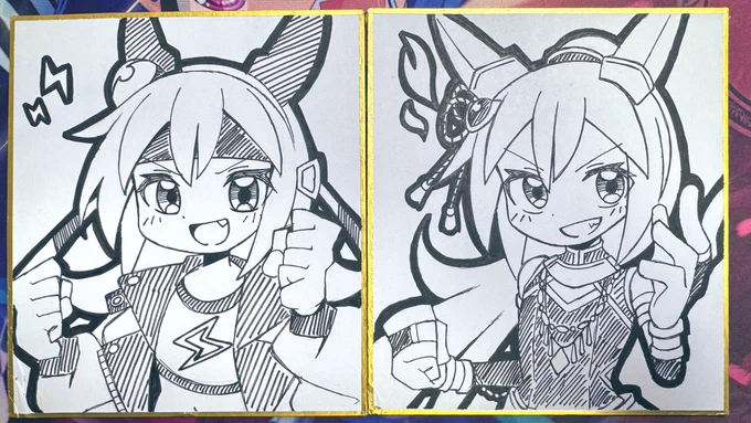 色紙 あともう少し描くんじゃ✍️