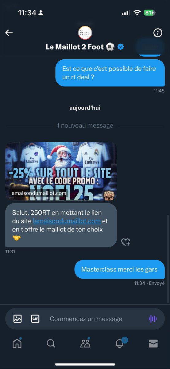 Raooouf145's tweet photo. LES GAAAAAARS RT GÉNÉRAL svp 
Il m’offre un maillot si je fais 250 rt 
Site :  https://t.co/lmkKFfwe3L https://t.co/8snoaIe7DB