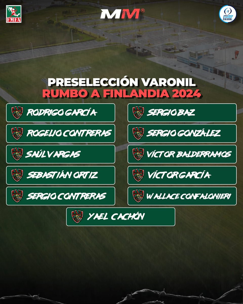 MeanMachinePod's tweet photo. 💪🏻 ¡COMIENZA LA AVENTURA! 🥇
La Federación Mexicana de Fútbol Americano reveló la primera lista de preseleccionados que buscarán un lugar en el Mundial de Flag Football de Finlandia que se disputará en agosto de 2024 🇲🇽🏈🇫🇮
#FMFA #FlagFootball #WorldChampionship https://t.co/Ofkyf3hMoy