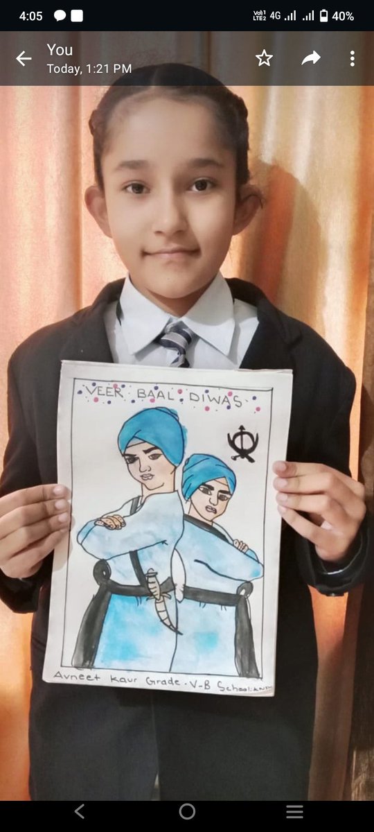 Students of Grade V made posters on Veer baal diwas.