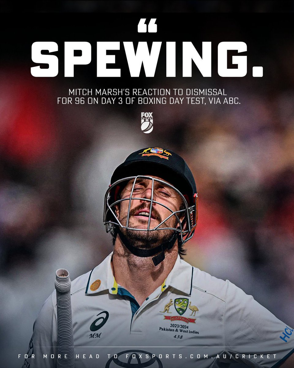 itsbisma_amjad's tweet photo. Mitch Marsh the luckiest, Unlucky cricketer 😕😟
#BabarAzam #AUSvPAK #MitchellMarsh #Boxing_Day #PakistanCricket https://t.co/rPyYd2icaw