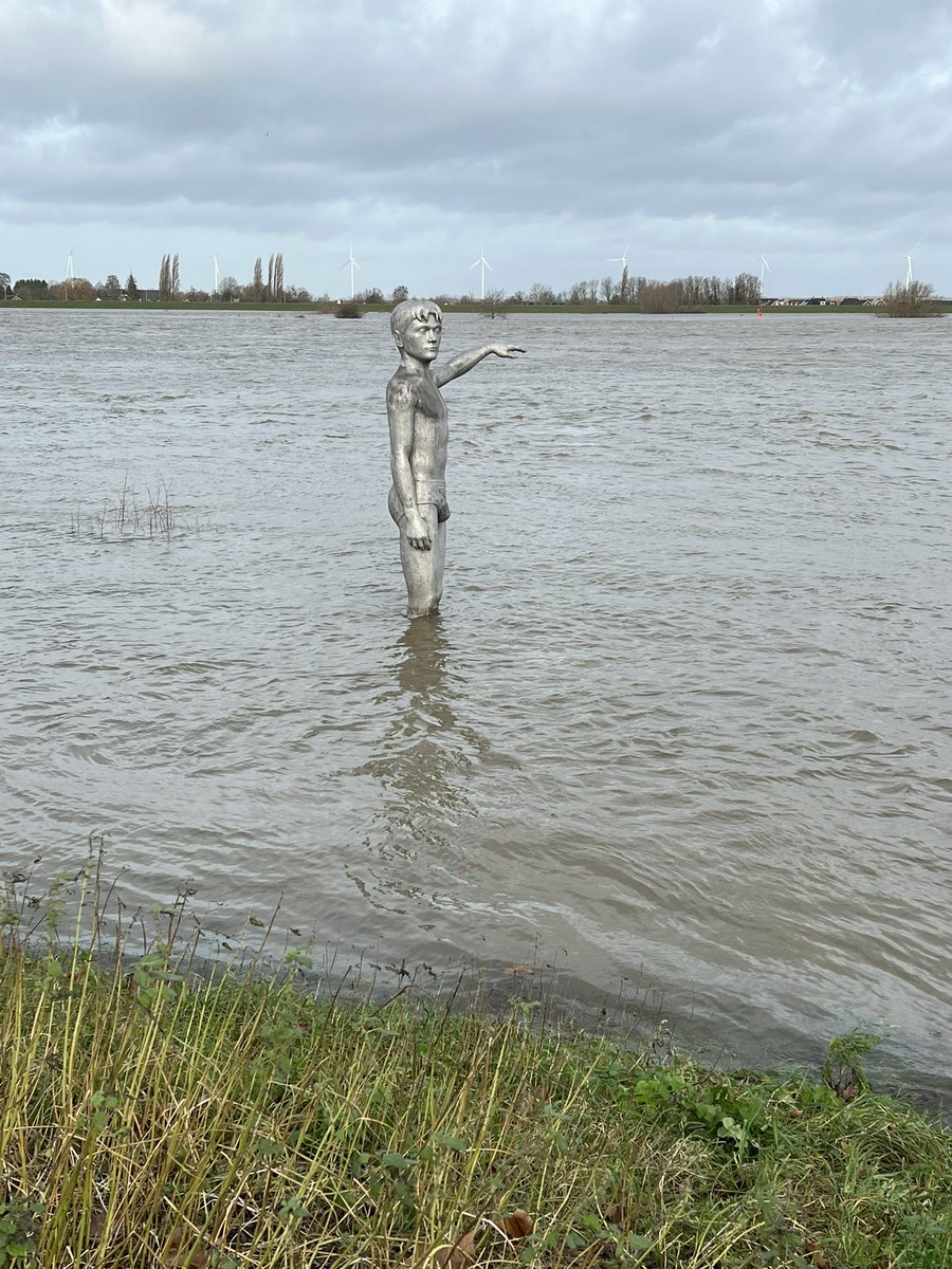 LadyDorrie's tweet image. Veel “ramptoeristen” op de Waalkade in Zaltbommel. Enige geruststelling, we kunnen nog even voor we hier ècht onder water staan. #zaltbommel #Hoogwater #waal #waalkade
