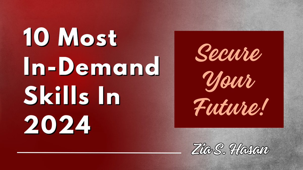 If opportunity does not knock on your door, learn a #skill! 
Our founder <a href="/ZiaSHasan/">Zia S. Hasan</a> has released a #newvideo on #YouTube urging professionals to focus on #skills that will be in high demand in 2024. youtu.be/NeeOA0dJfFg?si…

#jobsearch #NewYear