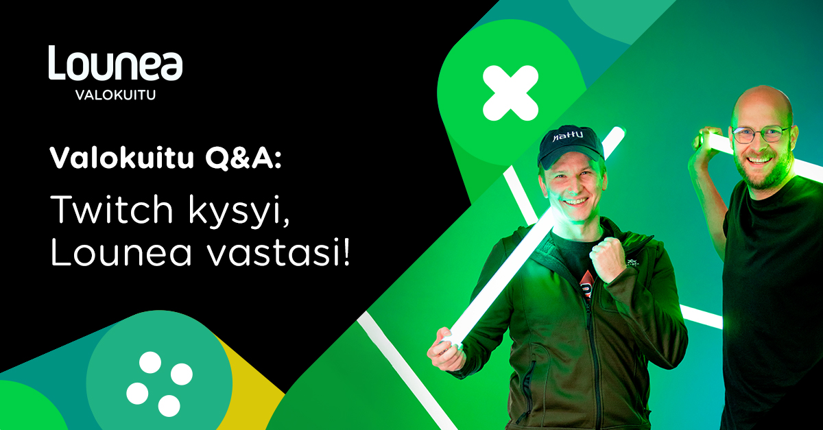 Twitch kysyi, me vastasimme! Asiantuntijamme vieraili <a href="/LaeppaVika/">Justus</a> ja <a href="/turunpug/">JJ</a> lähetyksissä vastaamassa peliyhteisön kysymyksiin valokuidusta. Lue lisää jutusta! ow.ly/1tce50Qmijm