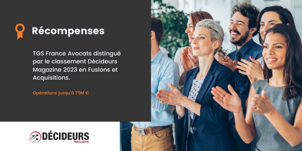 📢 TGS France Avocats classé forte notoriété en Opérations jusqu'à 75M € par Décideurs Magazine pour la 2ème année consécutive !  En 2023, le cabinet aura comptabilisé pas moins de 21 classements, alors un grand merci à nos clients pour leur confiance ! ✨bit.ly/3RTJini