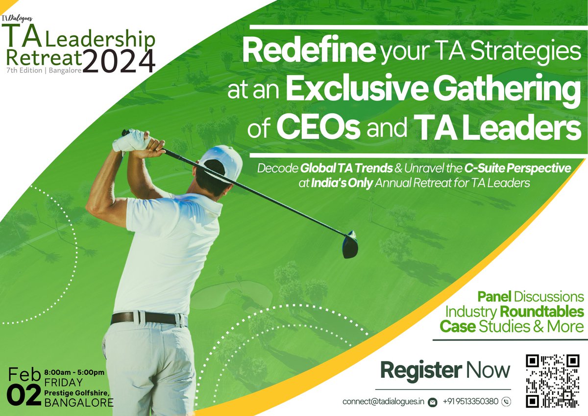 TA_Dialogues's tweet photo. Connecting 75+ TA Leaders, CEOs, &amp; Industry Pioneers at an Exclusive gathering like no other, the TA Leadership Retreat 2024 brings you Panel Discussions, Industry Roundtables, Case Studies, &amp; more!
Request your invite now! https://t.co/hn8d4wELRH

#TalentAcquisition #Recruitment https://t.co/XfEhFugX6Y