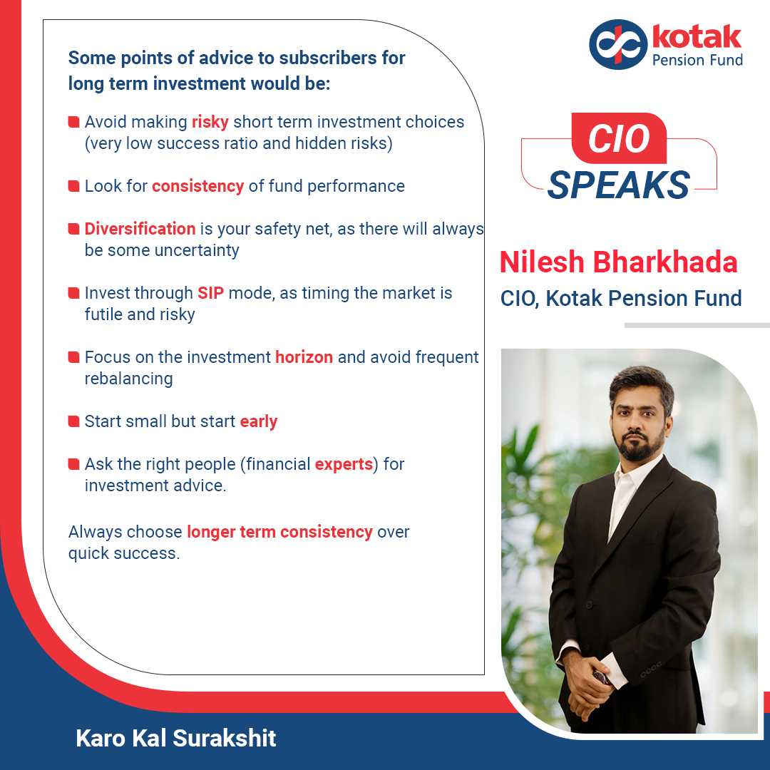 KotakPension's tweet photo. Follow our #CIOSpeaks series with Nilesh Bharkhada to get insights on the markets and how #KotakPensionFund invests your #NPS funds for your long-term wealth creation.
#InvestmentInsights #KaroKalSurakshit #KotakMahindraPensionFund #Kotak #Investment #Retirement #Savings #Finance https://t.co/woEttBQOJW