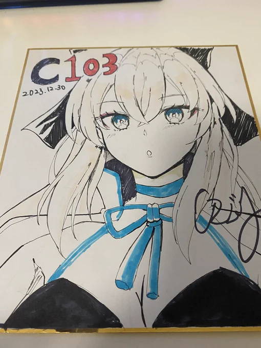 色紙試しにモルガン描いてみた 