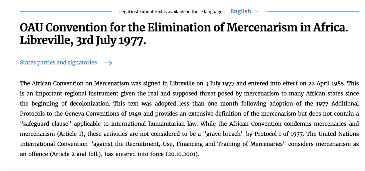Conspiracygl's tweet photo. New GoE report confirms #GoDRC's use of European #Mercenaries despite the 1977 OAU Convention for the Elimination of Mercenarism in Africa. 4/ https://t.co/jz7fP2bTmA