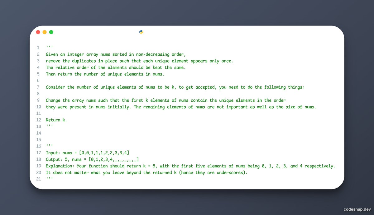 maulanafikri455's tweet image. [Latihan soal interview bertipe Array]

NAHHH, ini termasuk soal top 150 yang harus kamu pahami untuk latihan code interview menurut leetcode, soal ini akan dijawab dengan menggunakan metode two pointer.

🛑konsep array ini cukup penting

a thread - penjelasan dan jawaban dibawah