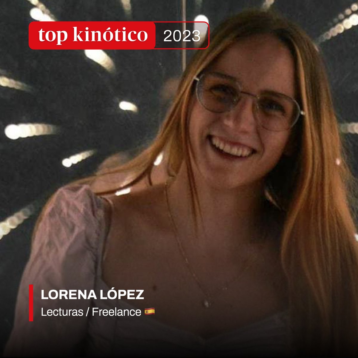 0️⃣4️⃣6️⃣ Lorena López [Lecturas / Freelance 🇪🇸, <a href="/LorenaLofish/">Lorena Lofish</a>]

Su mejor película es 'La ballena', de Darren Aronofsky, y su mejor serie es 'La mesías', de <a href="/javviercalvo/">Javier Calvo 🏳️‍🌈</a> y Javier Ambrossi #TopKinótico

kinotico.es/actualidad/202…