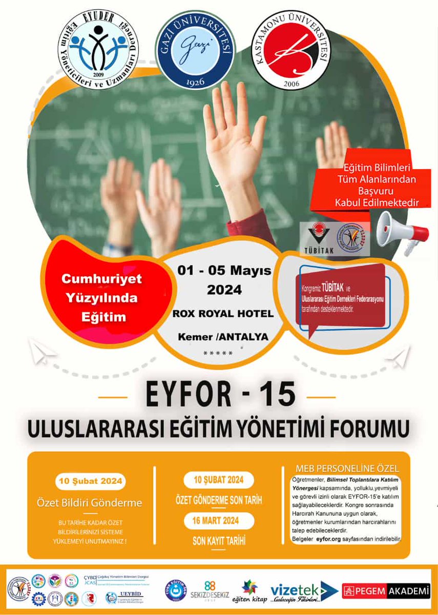 Türkiye'nin en büyük eğitim kongresi #EYFOR 15 de sınırlı sayıda kalan oda seçeneklerinden yararlanmak için acele ediniz.

Kayıt ve Ödeme İçin 👇

form.jotform.com/eyuder/eyfor-15

#eyfor <a href="/Gazi_Universite/">Gazi Üniversitesi</a> <a href="/kastamonuunv/">Kastamonu Üniversitesi</a> <a href="/ademcilek/">Adem ÇİLEK</a>