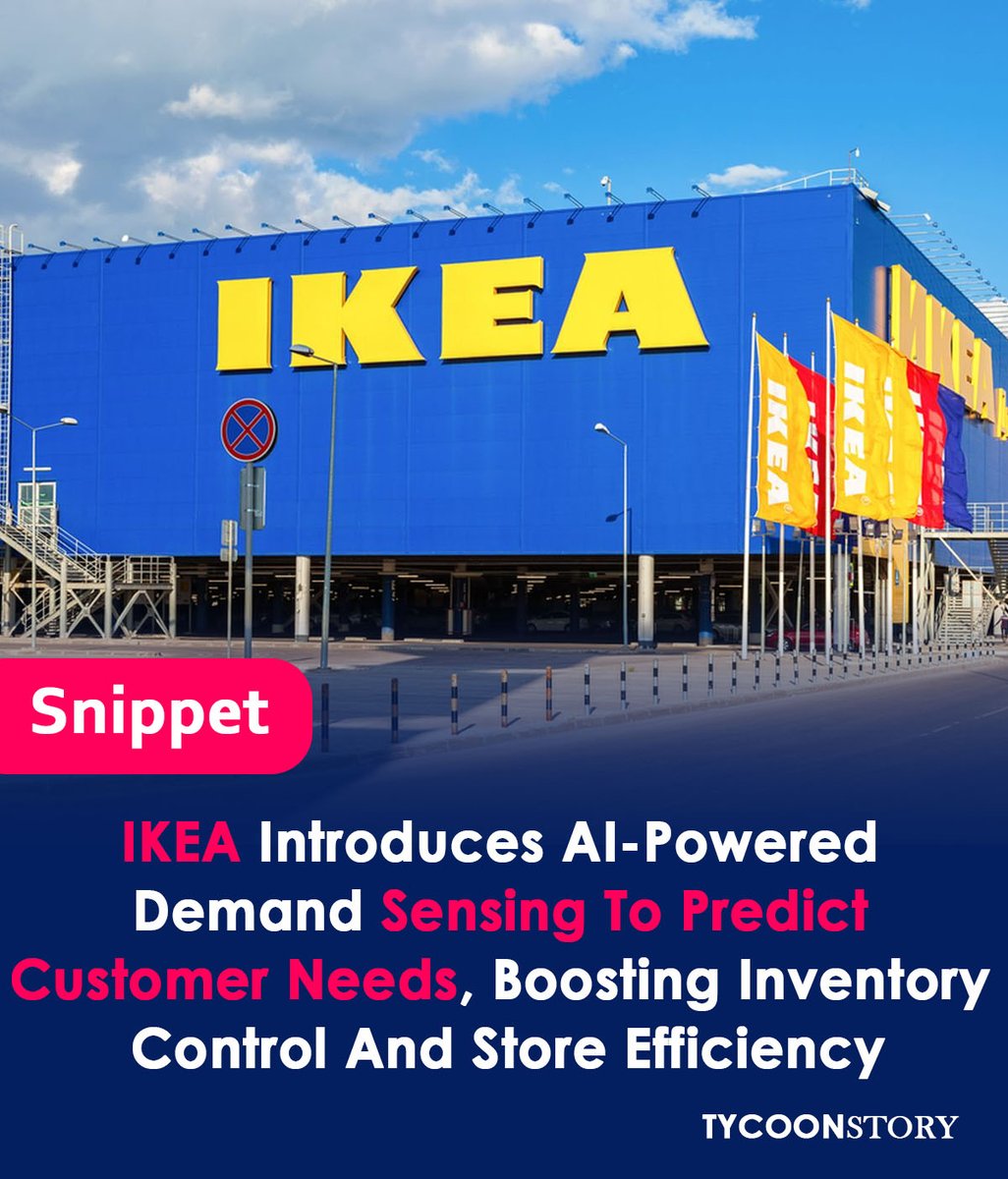 IKEA leverages AI to predict local, short-term demand, boosting inventory control and store efficiency
#sensingtool #omnichannelstrategy #ikeastore #stakeholders #ai #customersatisfaction #business  #retailtech #inventorymanagement #predictiveanalytics #omnichannelretail