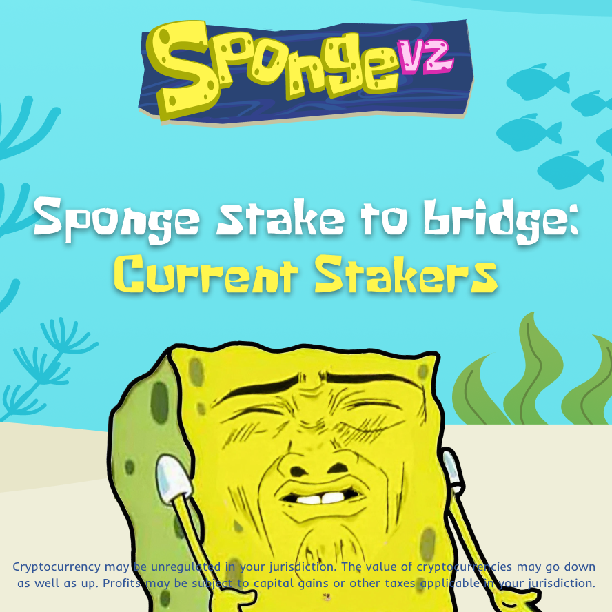 spongeoneth's tweet photo. 🔥 Important Reminder! 🔥

You must take your staked $SPONGE tokens from the V1 staking contract and stake them in our V2 smart contract. 🙌

You can do this via our website to secure your share of the V2 token once it launches. 🧽🧽🧽

#SpongeCoin #Web3 #Crypto https://t.co/u2HKxKz3cM