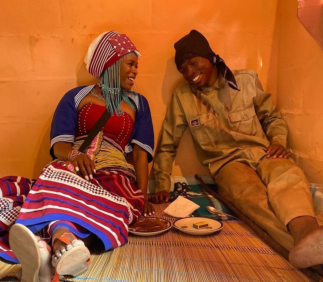 Musa_Khawula's tweet photo. Unathi Nkayi with her son celebrating his safe return from the initiation school. https://t.co/lfllMeYqsN