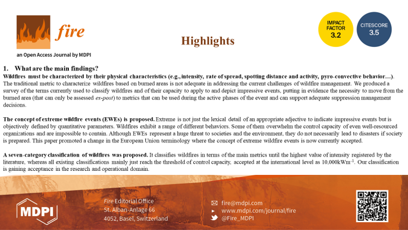 Fire_MDPI's tweet image. 👇Check out the key highlights of our published paper - "Defining Extreme Wildfire Events: Difficulties, Challenges, and Impacts"   By Fantina Tedim et al.   📷mdpi.com/2571-6255/1/1/9
#extreme_wildfire
#megafire
#social_ecological