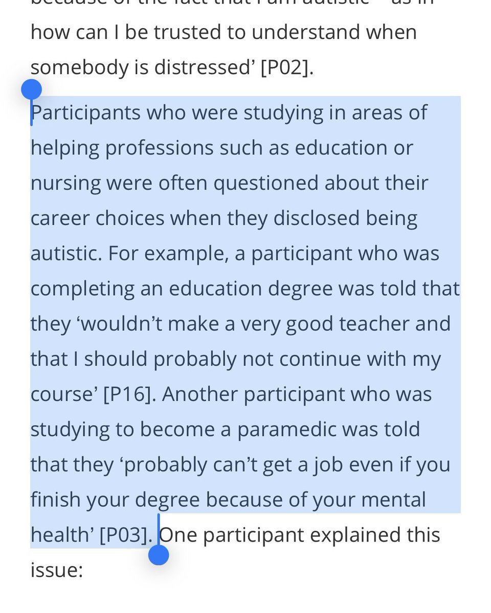 It’s so sad to see these attitudes persisting. You could argue there’s a lack of education about disability and autistic people at the root of it, but saying someone won’t be good at their job because they’re autistic can only be intended to cause hurt. Horrible

<a href="/SSHINE_Students/">SSHINE 🌠 #sshine</a>